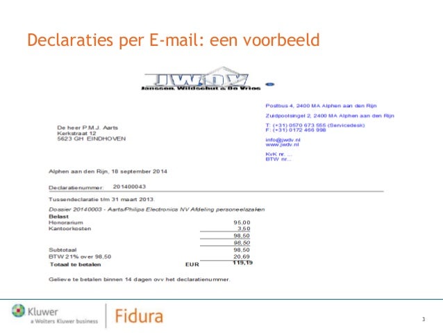 onkostendeclaratie voorbeeld
